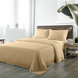 Royal Comfort Bamboo Blended Sheet & Pillowcases Set 1000TC Ultra Soft Bedding Queen Oatmeal