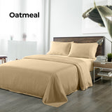 Royal Comfort Bamboo Blended Sheet & Pillowcases Set 1000TC Ultra Soft Bedding Queen Oatmeal