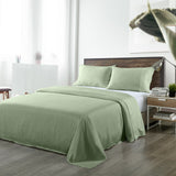 Royal Comfort Bamboo Blended Sheet & Pillowcases Set 1000TC Ultra Soft Bedding King Sage Green