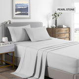 Royal Comfort 2000 Thread Count Bamboo Cooling Sheet Set Ultra Soft Bedding Single Pearl Stone