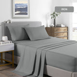 Royal Comfort 2000 Thread Count Bamboo Cooling Sheet Set Ultra Soft Bedding Double Mid Grey