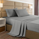 Casa Decor 2000 Thread Count Bamboo Cooling Sheet Set Ultra Soft Bedding Single Mid Grey