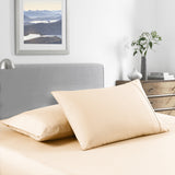 Casa Decor 2000 Thread Count Bamboo Cooling Sheet Set Ultra Soft Bedding Single Oatmeal