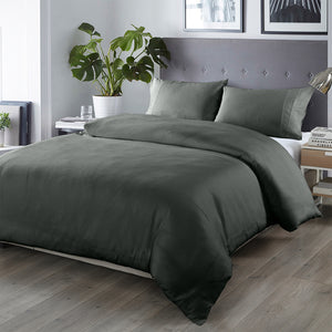 Royal Comfort Bamboo Blended Quilt Cover Set 1000TC Ultra Soft Luxury Bedding Queen Charcoal