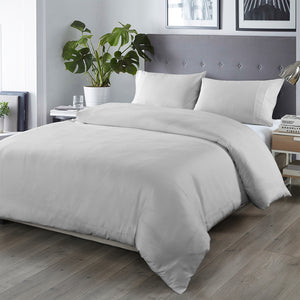 Royal Comfort Bamboo Blended Quilt Cover Set 1000TC Ultra Soft Luxury Bedding Queen Portland Grey