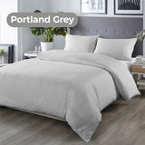 Royal Comfort Bamboo Blended Quilt Cover Set 1000TC Ultra Soft Luxury Bedding Queen Portland Grey