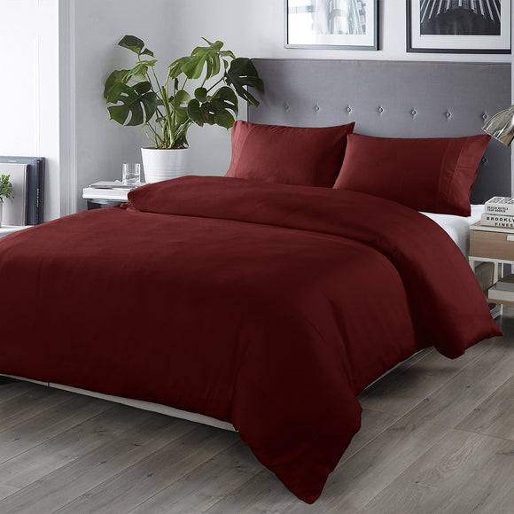 Royal Comfort Bamboo Blended Quilt Cover Set 1000TC Ultra Soft Luxury Bedding Queen Malaga Wine