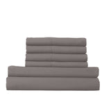 Royal Comfort 1500 Thread Count 6 Piece Cotton Rich Bedroom Collection Set Queen Dusk Grey