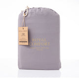 Royal Comfort Vintage Washed 100% Cotton Sheet Set Fitted Flat Sheet Pillowcases Single Grey