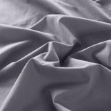 Royal Comfort Vintage Washed 100% Cotton Sheet Set Fitted Flat Sheet Pillowcases Double Grey