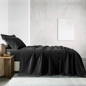 Royal Comfort Vintage Washed 100% Cotton Sheet Set Fitted Flat Sheet Pillowcases Queen Charcoal