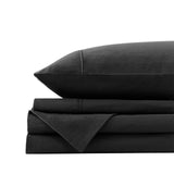 Royal Comfort Vintage Washed 100% Cotton Sheet Set Fitted Flat Sheet Pillowcases King Charcoal