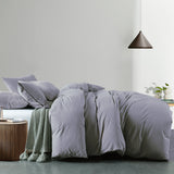 Royal Comfort Vintage Washed 100% Cotton Quilt Cover Set Bedding Ultra Soft Single Grey