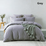 Royal Comfort Vintage Washed 100% Cotton Quilt Cover Set Bedding Ultra Soft Single Grey