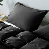 Royal Comfort Vintage Washed 100% Cotton Quilt Cover Set Bedding Ultra Soft Single Charcoal