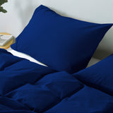 Royal Comfort Vintage Washed 100% Cotton Quilt Cover Set Bedding Ultra Soft Single Royal Blue