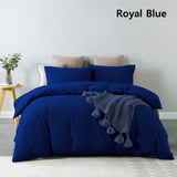 Royal Comfort Vintage Washed 100% Cotton Quilt Cover Set Bedding Ultra Soft Single Royal Blue