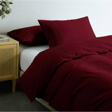 Royal Comfort Vintage Washed 100% Cotton Quilt Cover Set Bedding Ultra Soft Single Mulled Wine