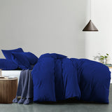 Royal Comfort Vintage Washed 100% Cotton Quilt Cover Set Bedding Ultra Soft Double Royal Blue