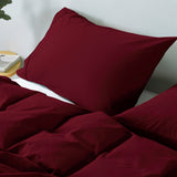 Royal Comfort Vintage Washed 100% Cotton Quilt Cover Set Bedding Ultra Soft Double Mulled Wine