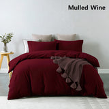 Royal Comfort Vintage Washed 100% Cotton Quilt Cover Set Bedding Ultra Soft Queen Mulled Wine