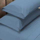 Royal Comfort 4 Piece 1500TC Sheet Set And Goose Feather Down Pillows 2 Pack Set Double Indigo