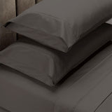 Royal Comfort 4 Piece 1500TC Sheet Set And Goose Feather Down Pillows 2 Pack Set Double Stone