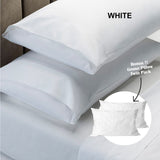 Royal Comfort 4 Piece 1500TC Sheet Set And Goose Feather Down Pillows 2 Pack Set Queen White