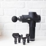 Fit Smart LCD Display Deep Tissue Vibration Therapy Device Massage Gun Black  Black