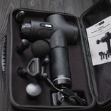 Fit Smart LCD Display Deep Tissue Vibration Therapy Device Massage Gun Black  Black