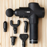 Fit Smart LCD Display Deep Tissue Vibration Therapy Device Massage Gun Black  Black