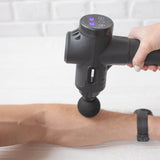Fit Smart LCD Display Deep Tissue Vibration Therapy Device Massage Gun Black  Black