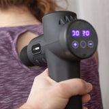 Fit Smart LCD Display Deep Tissue Vibration Therapy Device Massage Gun Black  Black