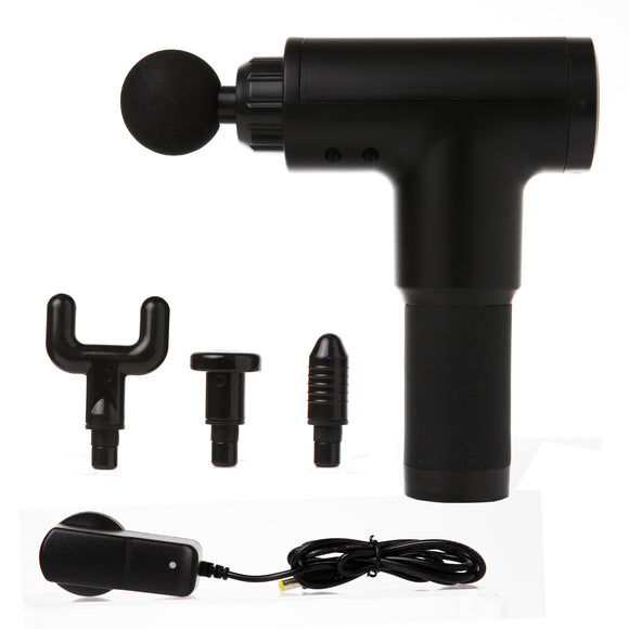 Fit Smart LCD Display 6 Level Vibration Therapy Device Massage Gun Black  Black