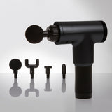 Fit Smart LCD Display 6 Level Vibration Therapy Device Massage Gun Black  Black