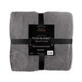 Royal Comfort Plush Blanket Throw Warm Soft Super Soft Large 220cm x 240cm  Dark Grey