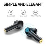 Fit Smart Wireless Earbuds Earphones Bluetooth 5.0 For IOS Android In Built Mic  Black