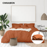 Royal Comfort 1000 Thread Count Bamboo Cotton Sheet and Quilt Cover Complete Set King Cinnamon