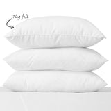 Royal Comfort Goose Down Feather Pillows 1000GSM 100% Cotton Cover - Twin Pack 50 x 75 cm White