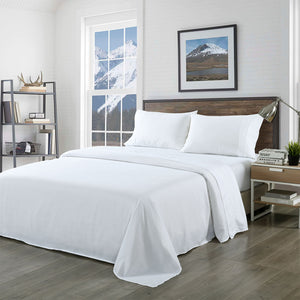 Royal Comfort Bamboo Blended Sheet & Pillowcases Set 1000TC Ultra Soft Bedding Double White