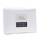 Royal Comfort Bamboo Blended Sheet & Pillowcases Set 1000TC Ultra Soft Bedding Queen White