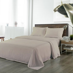 Royal Comfort Bamboo Blended Sheet & Pillowcases Set 1000TC Ultra Soft Bedding Queen Warm Grey