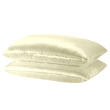 Royal Comfort Mulberry Soft Silk Hypoallergenic Pillowcase Twin Pack 51 x 76cm 51 x 76 cm Ivory