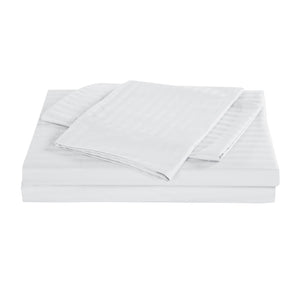 Kensington 1200 Thread Count 100% Egyptian Cotton Sheet Set Stripe Hotel Grade Double White