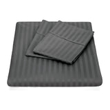 Kensington 1200 Thread Count 100% Egyptian Cotton Sheet Set Stripe Hotel Grade Double Charcoal