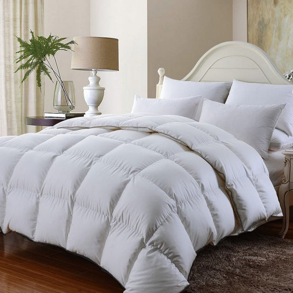 Royal Comfort 350GSM Luxury Soft Bamboo All-Seasons Quilt Duvet Doona All Sizes Single White