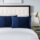 Royal Comfort Pure Silk Pillow Case 100% Mulberry Silk Hypoallergenic Pillowcase 51 x 76 cm Navy