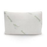 Memory Foam Pillow Bamboo Covered Ultra Soft Hypoallergenic Removable Zip Cover 56 x 36 x 10 cm White, Green