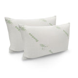 Memory Foam Pillow Bamboo Covered Ultra Soft Hypoallergenic Removable Zip Cover 56 x 36 x 10 cm White, Green