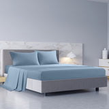 Royal Comfort 1000TC Hotel Grade Bamboo Cotton Sheets Pillowcases Set Ultrasoft Double Blue Fog